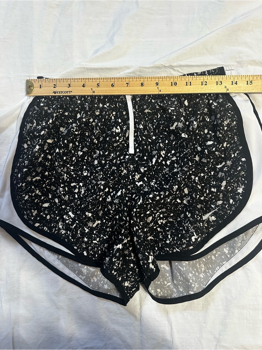Nike Black & White Speckle Athletic Shorts - Picture 7 of 9